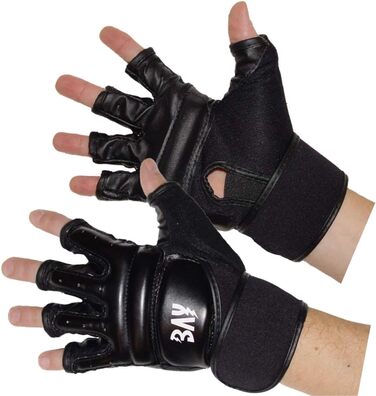 ММА, крав-мага, професійні рукавички від BAY - професійна якість - високоякісне виготовлення - бокс, тренування, боксерська груша, вільний бій, греплінг, бойові мистецтва - захист рук - боксерські рукавички, комплект, чорні, розмір S