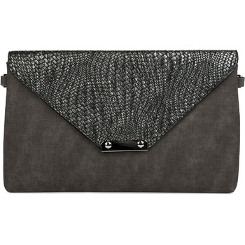 Клатч-конверт з плетінням, ручка для руки, знімний ремінець, вечірня сумочка, жіноча 02012184, колір Чорний