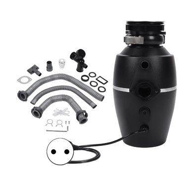 Безперервна подача сміття, безшумний, нержавіюча сталь, 1300 мл, корпус ABS, водостічна труба, сміттєвідвідведення, 3800 об/хв, 1 к.с., для кухні (вилка ЄС)