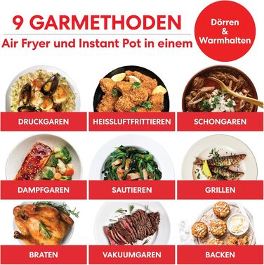 Електрична мультиварка Instant Pot Pro Crisp 11 в 1 - скороварка, фритюрниця, повільна плита, пароварка, гриль, дегідратор і сушар