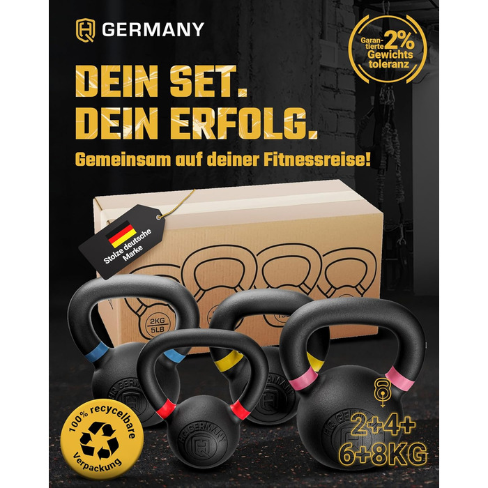 Гіря HQ Germany з порошковим покриттям (Powdercoat) 2-32 кг Стартовий набір (2468 кг)