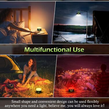 Акумуляторний кемпінговий ліхтар із пультом дистанційного керування та портативним зарядним пристроєм, кемпінговий ліхтар USB-C, 300 годин роботи, 5 режимів, водонепроникний ліхтар для намету з магнітною основою для відключення електроенергії, риболовлі, 