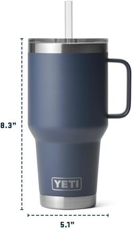 Стаканчик для пиття YETI Rambler з кришкою-трубочкою, синій Big Wave, 1 л