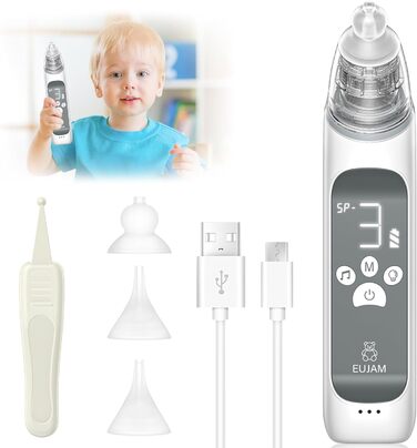 Назальний аспіратор дитячий електричний дитячий назальний аспіратор новонароджений з 3 силами всмоктування музичним світлом і 3 ро