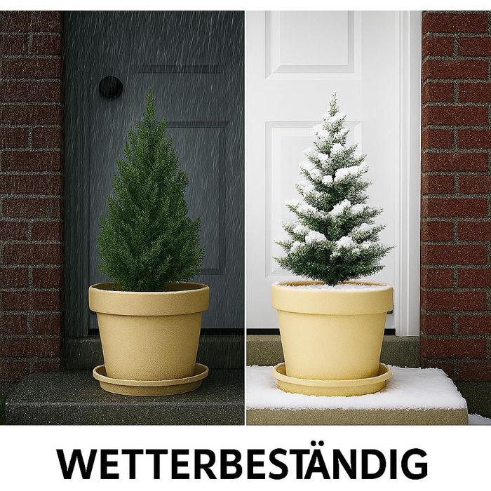 Набір із 5 блюдець для квіткових горщиків для дому та саду, пластикові, блюдця для рослин для використання в приміщенні та на вулиці, блюдця для рослинних горщиків, різні розміри та кольори (бежевий, 32 см зовнішній / 25 см внутрішній) 32 см бежевий