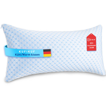 Подушка 40x80 - Подушка з мікрофібри, м&39яка та дихаюча для алергіків, регульована висота, підходить для сну на боці, животі та спині, ергономічна подушка від болю в шиї, 40x80 см, небесно-блакитний, 1