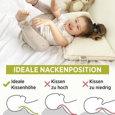 Подушка VITAPUR для дітей раннього віку, 40 x 60 см, 100 натуральна бавовна, м'яка, регульована по висоті, можна прати, гіпоалерге