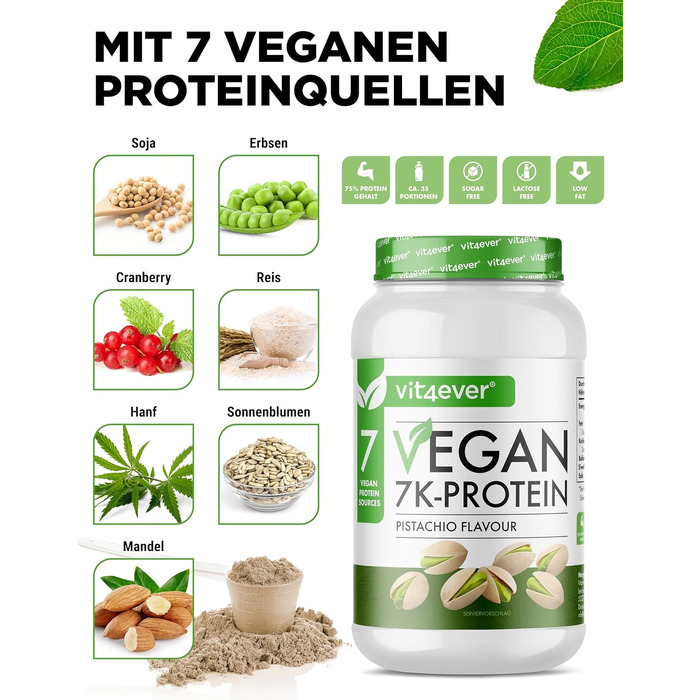 Протеїн веганський Vit4ever 7K Pistachio 1 кг