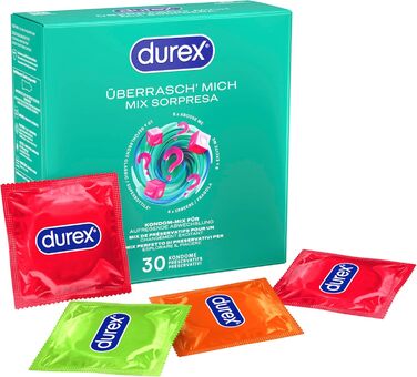 Презервативи Durex “Сюрприз для неї та нього”, мікс із 4 видів, 30 шт