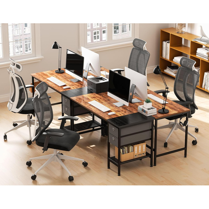 Письмовий стіл HOMIDEC, комп'ютерний стіл для ПК з ящиками і підставкою для навушників, офісний стіл дерев'яний офісний стіл для о