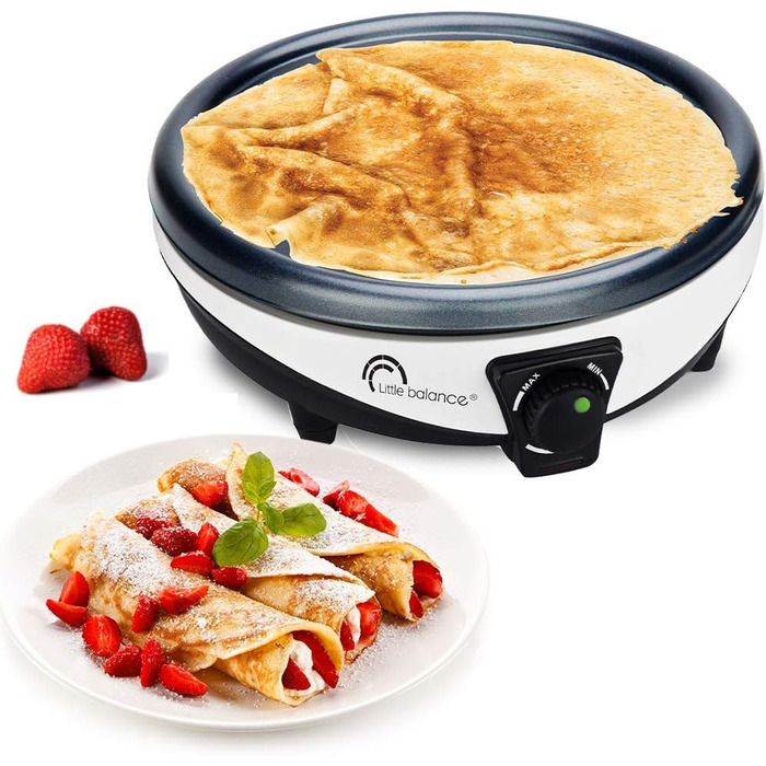 Млинниця LITTLE BALANCE 8212 Happy Crpes & Pancakes, чавунно-керамічна, біла/чорна біла/чорна