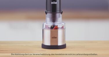 Насадка для побутової кавомолки та спецій Braun MQS 270 SI з системою EasyClick Plus - Аксесуари для побутового ручного блендера Braun MultiQuick 7 and 9, срібло