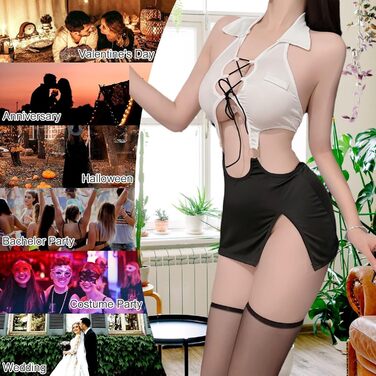 Сексуальний костюм секретарки для жінок, чорний, універсальний розмір