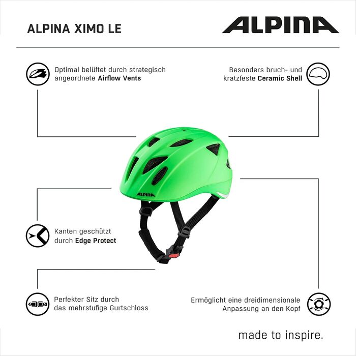 Легкий, безпечний та ударостійкий велосипедний шолом з додатковим світлодіодним підсвічуванням для дітей зелений матовий 47-51 см