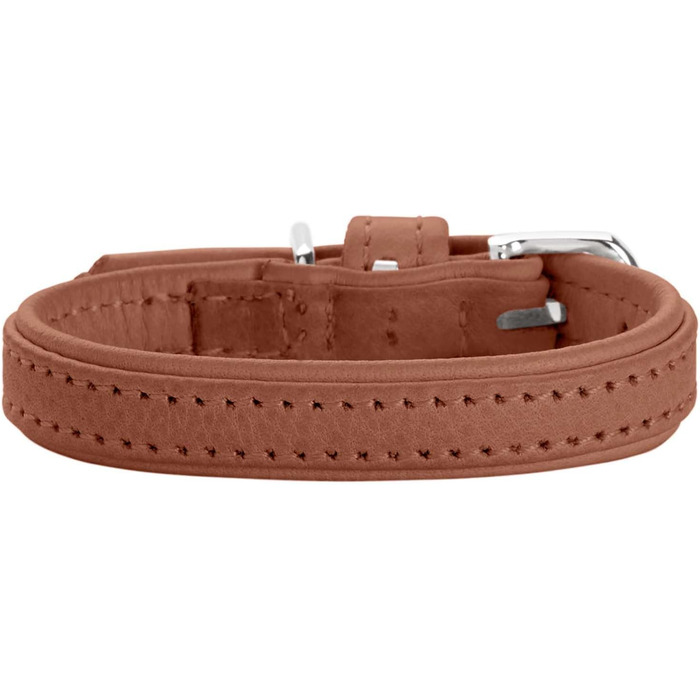 Ошийник для собак Hunter SOHO MINI, колір коньяк, шкіра яловичини, м'яка та еластична, дбайливий до шерсті, легкий, для маленьких собак та цуценят, виготовлено в Німеччині, розмір 37 коньяк 37