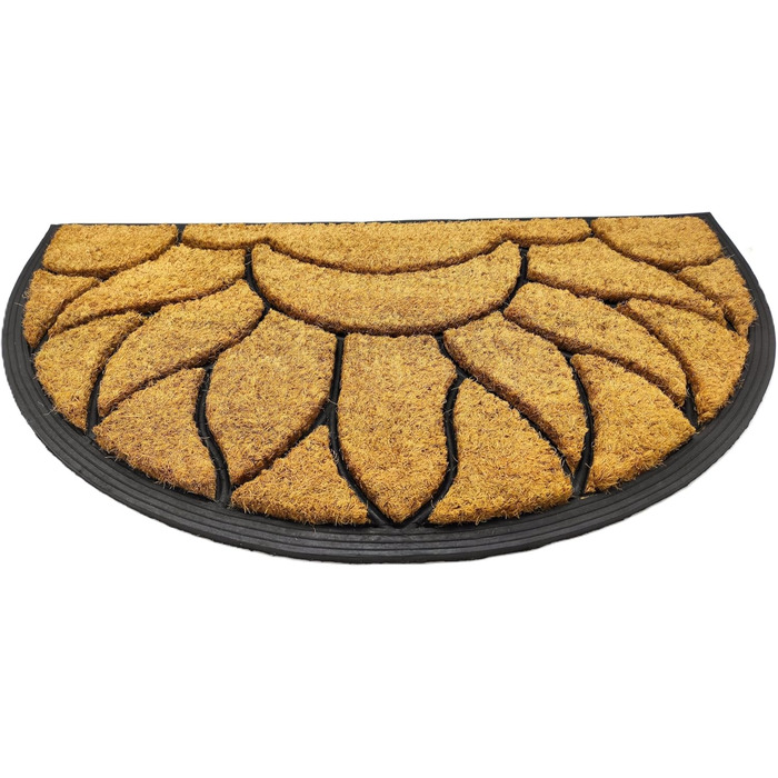 Килимок BaWoTec преміум-класу з кокосу, надзвичайно товстий, килимок для дверей, мотив полум&39я, напівкруглий