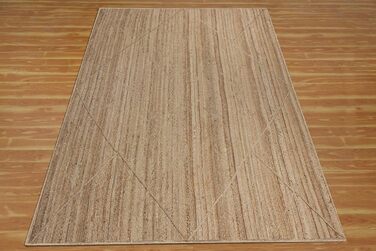 Високоякісний натуральний джутовий килим, квадратний, бежевий, бохо, ручної роботи індійських майстрів, ручне ткацтво, можна викор