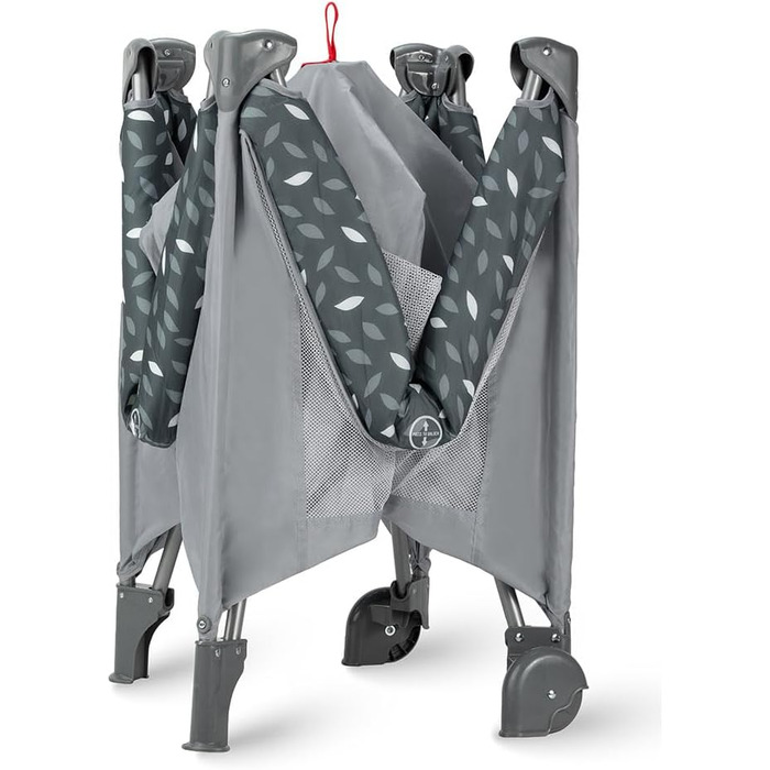 Дитяче ліжечко Momi BELOVE для дітей вагою до 15 кг, Ш65 x Д125 x В78 см (складається 21 x 23 x 80 см), дитяче ліжечко з матрацом, 2 колеса, сумка для транспортування сірого кольору