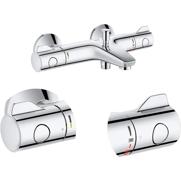 Змішувач для ванни Grohe Bau Cosmic 800 THM (вбудована частина), 1/2 F, сріблястий, з підключеннями, 34569000