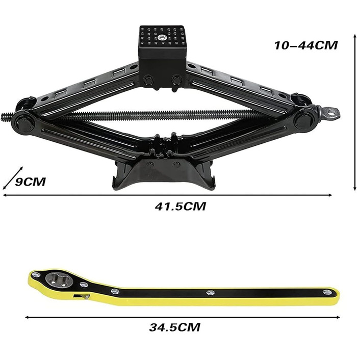 З універсальним храповим ключем 2 в 1, швидкісним ножичним домкратом для CAR/SUV/MPV (3T)