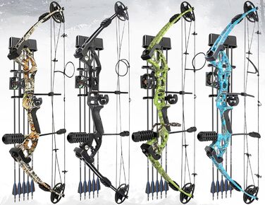 Набір складених луків ZSHJGJR – регульований мисливський та спортивний лук 30–60 lb, 310 fps, для правшів, синій