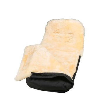 Муфта для ніг з овчини, сертифікована Oeko-TEX, 45x97 см, вітро- та водонепроникна, задня частина на блискавці, можна прати при те