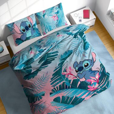 Постільна білизна Disney Lilo and Stitch з квітковим принтом для двох - комплект дитячої постільної білизни, включаючи наволочку 5