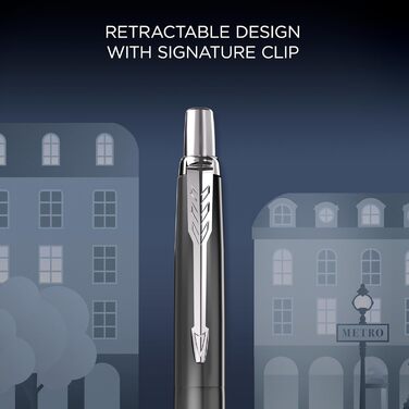 Кулькова ручка Parker Jotter Спеціальне видання Паризько-сірий колір з хромованою обробкою Середній наконечник Синє чорнило Подарункова коробка