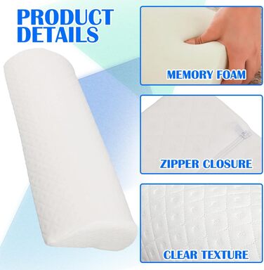 Подушка для колін FARYODI для сну на боці, напівкруглий опорний валик з піни з ефектом пам&39яті, для шиї, колін та сну на боці для полегшення болю в колінах та спині (50 * 20 * 10 см)