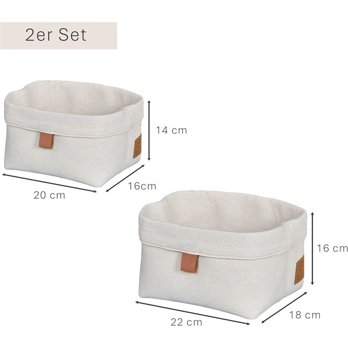 Набір кошиків для зберігання LOVE IT STORE IT, 2 шт. - Тканинні кошики для декору ванної кімнати та дитячої кімнати - Бежевий - Набір з 2 шт., 2 розміри