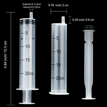 Формований пластиковий шприц обємом 300 мл з трубкою довжиною 1 м і 20 мл/10 мл кожен від /5 мл до 2 шт./1 мл до 6 шт. для відсмоктування рідини для вимірювання поживних речовин у гідропоніці