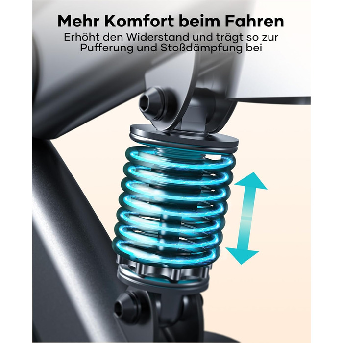 Оновлення 2026 р. Велотренажер із застосунком та пульсометром, ергометр із системою амортизації, надзвичайно тихий &lt20 дБ, регульований магнітний опір, маховик 15 кг, домашній тренажер до 160 кг, небесно-блакитний