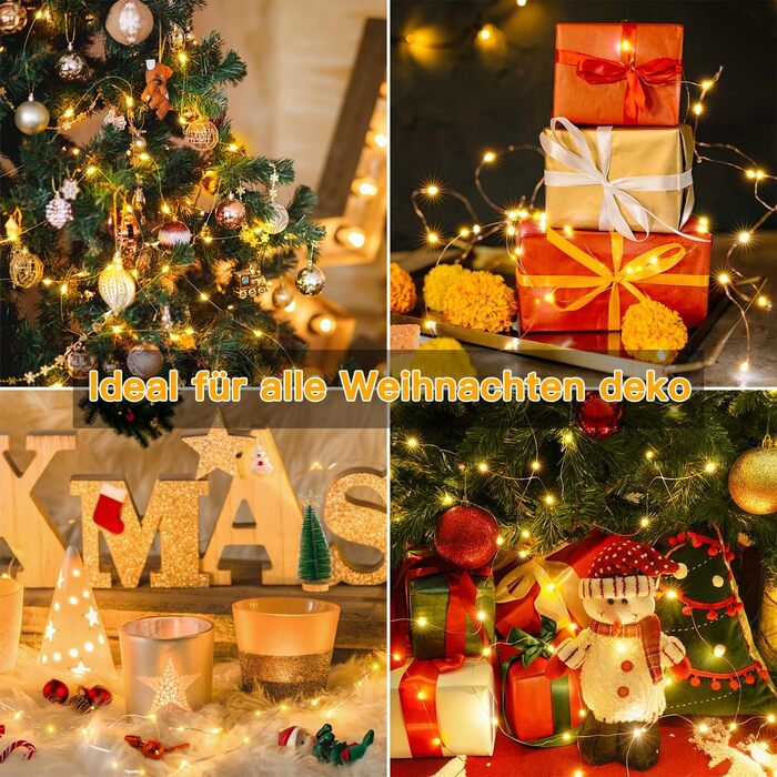 Акумулятор казкових вогнів Ollny 2pcs 5M, 50pcs світлодіодні казкові вогні в приміщенні, мідний дріт казкові вогні IP44 водонепрон