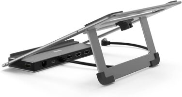 Хаб-Докстанція з Підставкою для Ноутбука, 12 портів (4 шт. USB-A, 2 шт. HDMI, 3 шт. USB-C, DisplayPort, LAN/Ethernet, 3.5 мм аудіо, 12-в-1 USB-C Хаб для Офісу чи Дому)