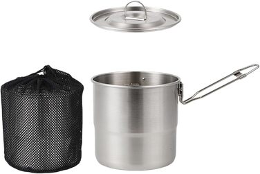 Універсальні горщики для приготування їжі на відкритому повітрі, кемпінгові горщики з нержавіючої сталі, надійне підвішування, їжа в дикій природі, швидке нагрівання, модель з ручкою з нержавіючої сталі для кемпінгу