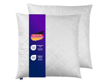 Набір з 2 подушок з м&39яким чохлом з мікрофібри, сертифікована подушка ko-Tex із блискавкою, 80x80 см, виготовлена за німецькими стандартами якості, 2 шт. 80 x 80