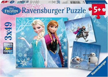 Дитячий пазл Ravensburger - 09264 Adventure in Winterland - Пазл для дітей від 5 років, пазл Disney Frozen 3x49 елементів