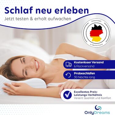 Ергономічна подушка для шиї з холодної піни Регульована висота вибір жорсткості Подушка для сну на спині, животі та на боці - Сертифікована Oeko-TEX - (Базова - Холодна піна) Базова - Холодна піна 50 см x 32 см x 11,9 см