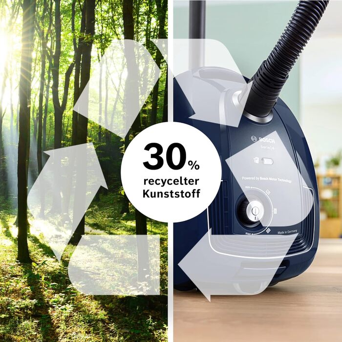 Побутова техніка Bosch Пилосос з мішком Серія 4 BGD38BU2, екологічний, гігієнічний фільтр, 10-річний двигун, затискач для аксесуар