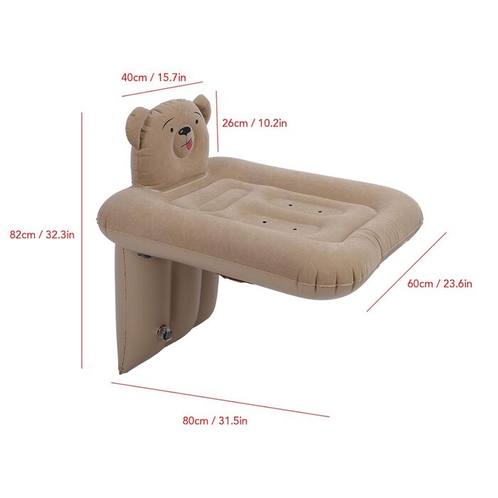 Надувне автокрісло SIXRUN, подовжена конструкція зі знімним ременем безпеки для малюків, сумісне з більшістю поширених типів автомобілів, позашляховиків, мінівенів