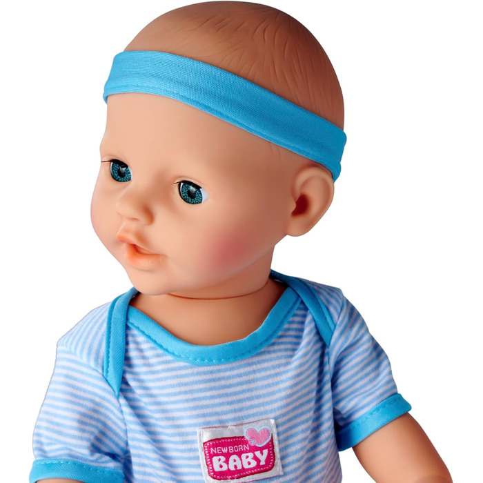 Повна вінілова лялька зі сплячими очима, функцією пиття та вологості та аксесуарами, 8 частин, 43 см, Baby Doll, від 3 років, 1050