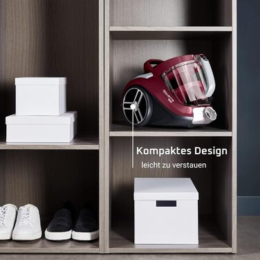 Безмішковий пилосос 900 Вт 3-ступенева система фільтрації місткість компактний радіус прибирання 8,80 м вкл. щілинну насадку 2-в-1