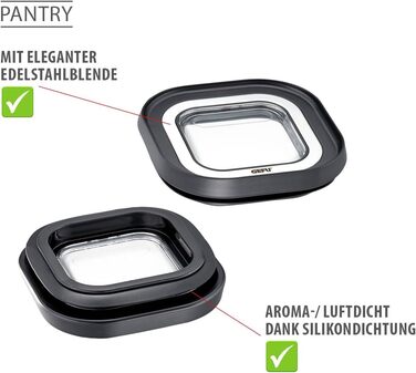 Герметична банка GEFU з кришкою, скляний контейнер для зберігання продуктів, можна брати до посудомийної машини, місткість 900 мл