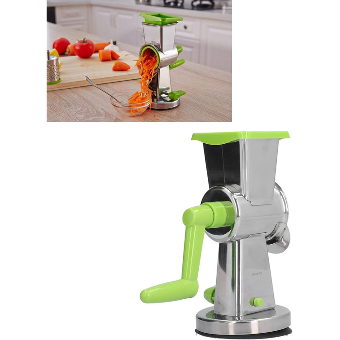 Модна, компактна і красива ручна барабанна обертова терка Topyond виготовлена з міцних матеріалів, проста в збірці, ідеально підходить для натирання сиру та інших інгредієнтів.