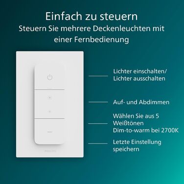 Стеля LED-світильник Philips Superslim з пультом керування, 29,1 см, білий