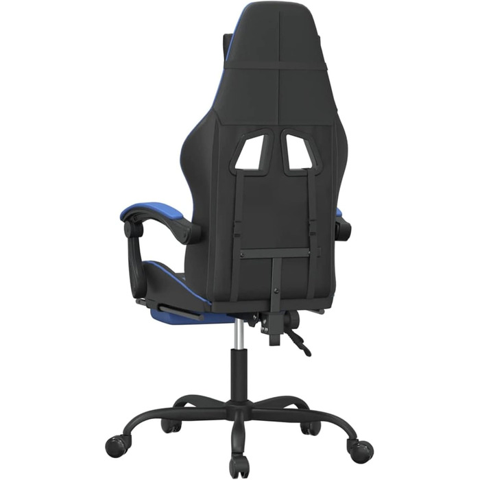 Ігрове крісло, обертове крісло з підставкою для ніг, чорно-синя штучна шкіра, офісне крісло, декоративне офісне крісло для вітальні, офісу, спальні, чорно-синє.
