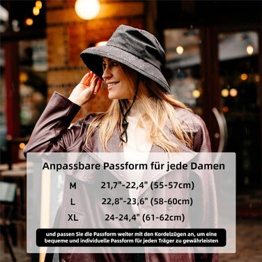 Складана жіноча дощова шапка Comhats, сонцезахисна шапка з ремінцем від підборіддя UPF50, водонепроникна, розмір M, 00737Чорний/Синій