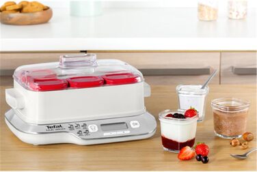 Йогуртниця Tefal YG660132 Multidelices Express, сталь, червоний, білий