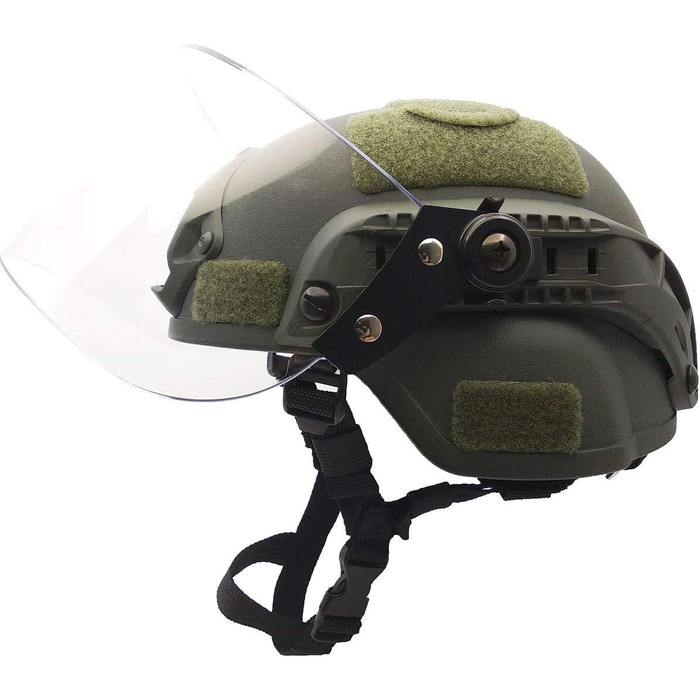 Тактичний захисний шолом для страйкболу, версія Mich 2000 Action, з кріпленням для NVG та вандалозахисною маскою-козирком для ігор на відкритому повітрі, страйкболу, пейнтболу та CS
