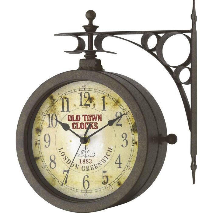Настінний годинник та термометр TFA Dostmann Nostalgie (60.3011) для саду та вулиці, колір іржавий